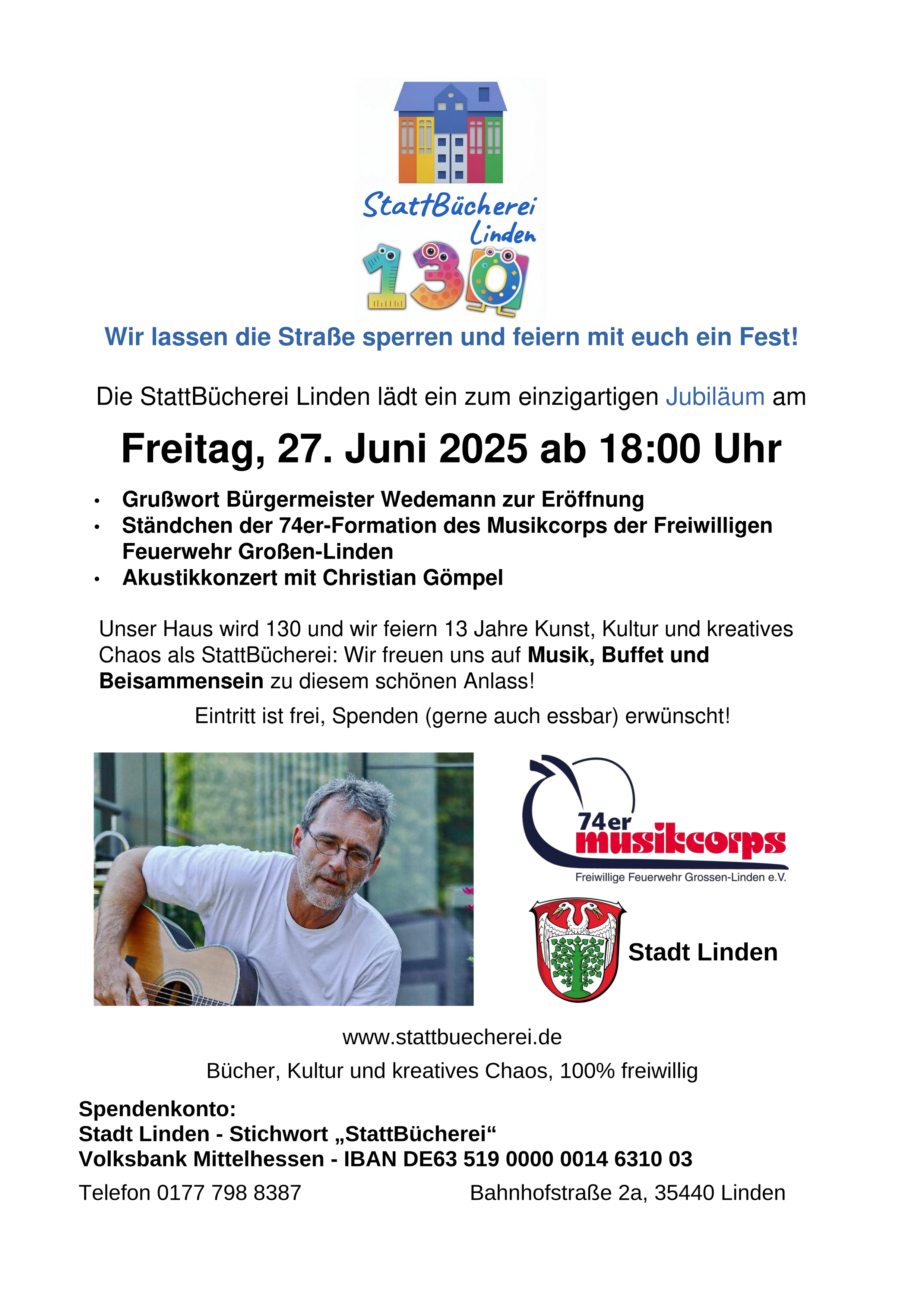 Plakat zur Ankündigung des Jubiläumsfests